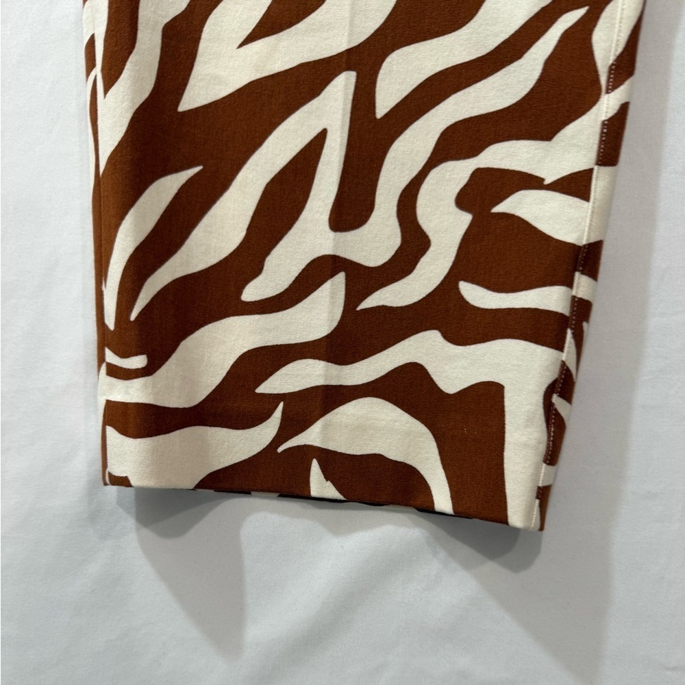 SPANX‎ Pants Animal Print Pull On Cropped Elastic Waistband Brown White Size 1XP - Picture 6 of 11